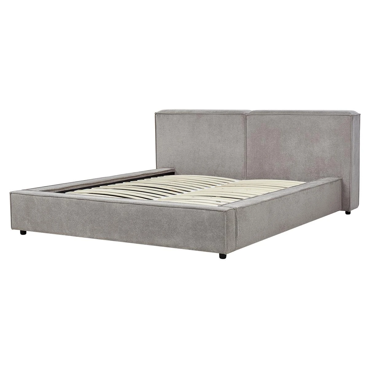 Beliani - LINARDS - Bed - Grijs - 160 X 200 Cm - Polyester 6 Beliani - LINARDS - Bed - Grijs - 160 X 200 Cm - Polyester - Afbeelding 4
