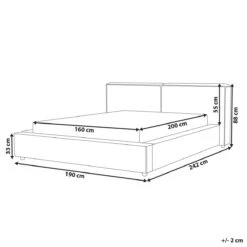 Beliani - LINARDS - Bed - Grijs - 160 X 200 Cm - Polyester 21 Beliani - LINARDS - Bed - Grijs - 160 X 200 Cm - Polyester -Meubels Voor Thuis 11656772