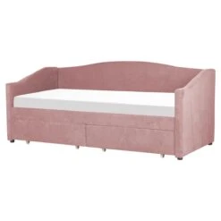 Beliani - VITTEL - Bed Met Opberger - Roze - Polyester -Meubels Voor Thuis 11656861
