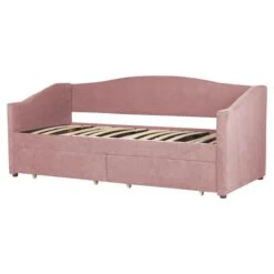 Beliani - VITTEL - Bed Met Opberger - Roze - Polyester -Meubels Voor Thuis 11656868