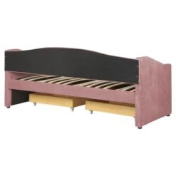 Beliani - VITTEL - Bed Met Opberger - Roze - Polyester -Meubels Voor Thuis 11656875