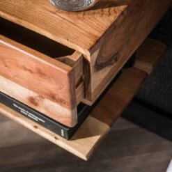 Giga Meubel - Zwevend Nachtkastje Acaciahout - Naturel - 27x35x32cm -Meubels Voor Thuis 11657814