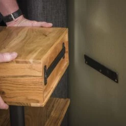 Giga Meubel - Zwevend Nachtkastje Acaciahout - Naturel - 27x35x32cm -Meubels Voor Thuis 11657818