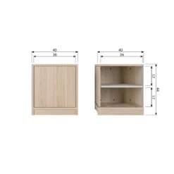 Vtwonen Modulair Onderkast - Eikenhout Fineer - Naturel - 44x40x40 -Meubels Voor Thuis 11677955