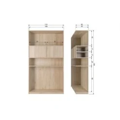 Vtwonen Modulair Bovenkast - Eikenhout Fineer - Naturel - 199x110x40 -Meubels Voor Thuis 11678114