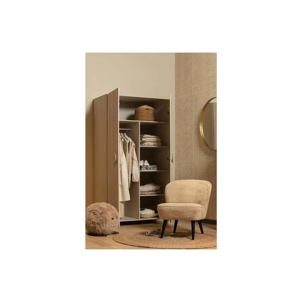 WOOOD 2-Drs Kast Noah - Grenen - Dust - 200x110x55 9 WOOOD 2-Drs Kast Noah - Grenen - Dust - 200x110x55 - Afbeelding 7