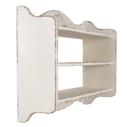 Clayre & Eef Wandrek 50x19x47 Cm Wit Houtproduct Muurrek -Meubels Voor Thuis 11690390