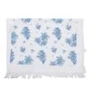 Clayre & Eef Gastendoekje 40x66 Cm Wit Blauw Katoen Rechthoek Roosjes -Meubels Voor Thuis 11691119