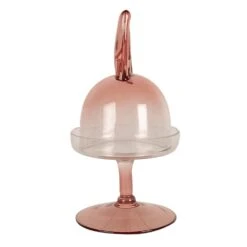 Clayre & Eef Stolp Ø 12x23 Cm Roze Glas Rond Konijn Glazen Stolp -Meubels Voor Thuis 11691221