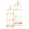 Clayre & Eef Vogelkooi Decoratie Set Van 2 Wit Metaal Vierkant -Meubels Voor Thuis 11691641