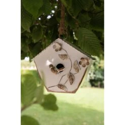 Clayre & Eef Vogelhuis 21x11x22 Cm Wit Metaal Vogelhuisje Hangend 7 Clayre & Eef Vogelhuis 21x11x22 Cm Wit Metaal Vogelhuisje Hangend -Meubels Voor Thuis 11691652