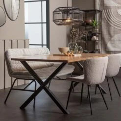 WOOOD Lucy Eetkamerbankje - Bouclé - Off White - 87x150x67 9 WOOOD Lucy Eetkamerbankje - Bouclé - Off White - 87x150x67 -Meubels Voor Thuis 11693574