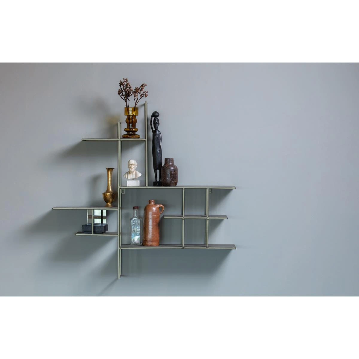 WOOOD Zach Wandkast - Metaal - Antique Grey - 87x91x17 4 WOOOD Zach Wandkast - Metaal - Antique Grey - 87x91x17 - Afbeelding 2