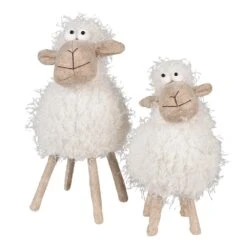 Clayre & Eef Beeld Schaap 25 Cm Wit Kunststof -Meubels Voor Thuis 11698699