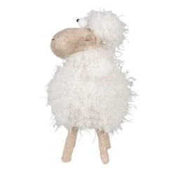 Clayre & Eef Beeld Schaap 25 Cm Wit Kunststof -Meubels Voor Thuis 11701410