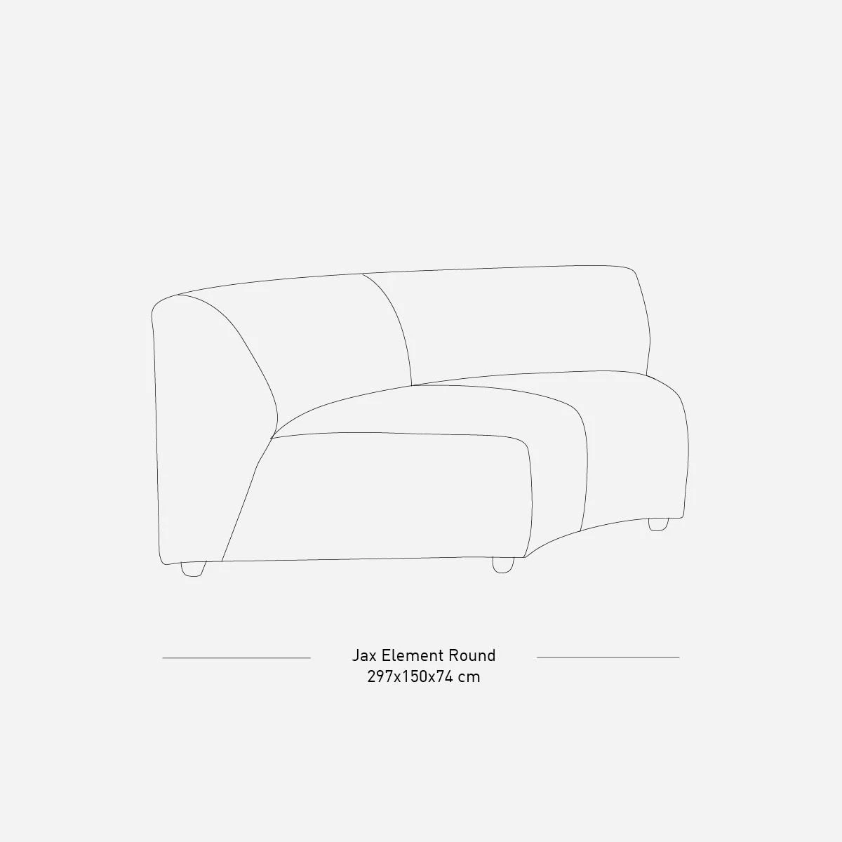 HKliving Jax Bank Element - Middenstuk Rond - Light Grey 10 HKliving Jax Bank Element - Middenstuk Rond - Light Grey - Afbeelding 8