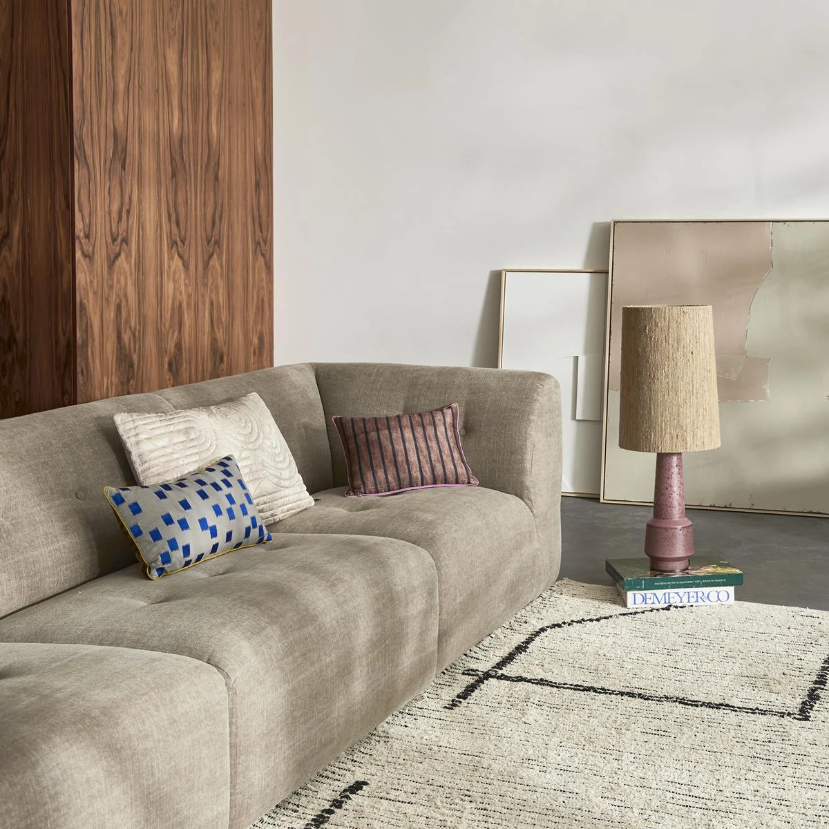 HKliving Vint Bank Element - Hoekstuk Rechts - Taupe 4 HKliving Vint Bank Element - Hoekstuk Rechts - Taupe - Afbeelding 2