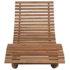 Beliani - BRESCIA - Strandstoel Set Van 2 - Lichte Houtkleur|Taupe -Meubels Voor Thuis 11712711