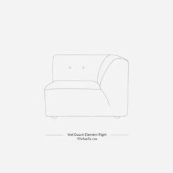 HKliving Vint Bank Element - Hoekstuk Rechts - Crème -Meubels Voor Thuis 11722797