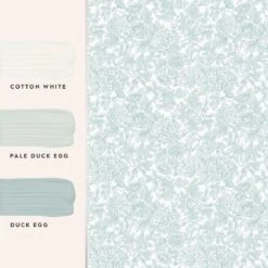 Laura Ashley Vliesbehang | Louise - Duck Egg Blue - Blauw -Meubels Voor Thuis 11749475