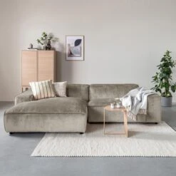 By FonQ Chunky Chaise Longue Links - Champagne - Rib -Meubels Voor Thuis 11750558