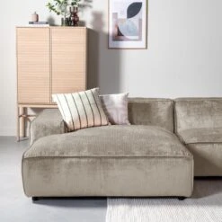 By FonQ Chunky Chaise Longue Links - Champagne - Rib -Meubels Voor Thuis 11750559