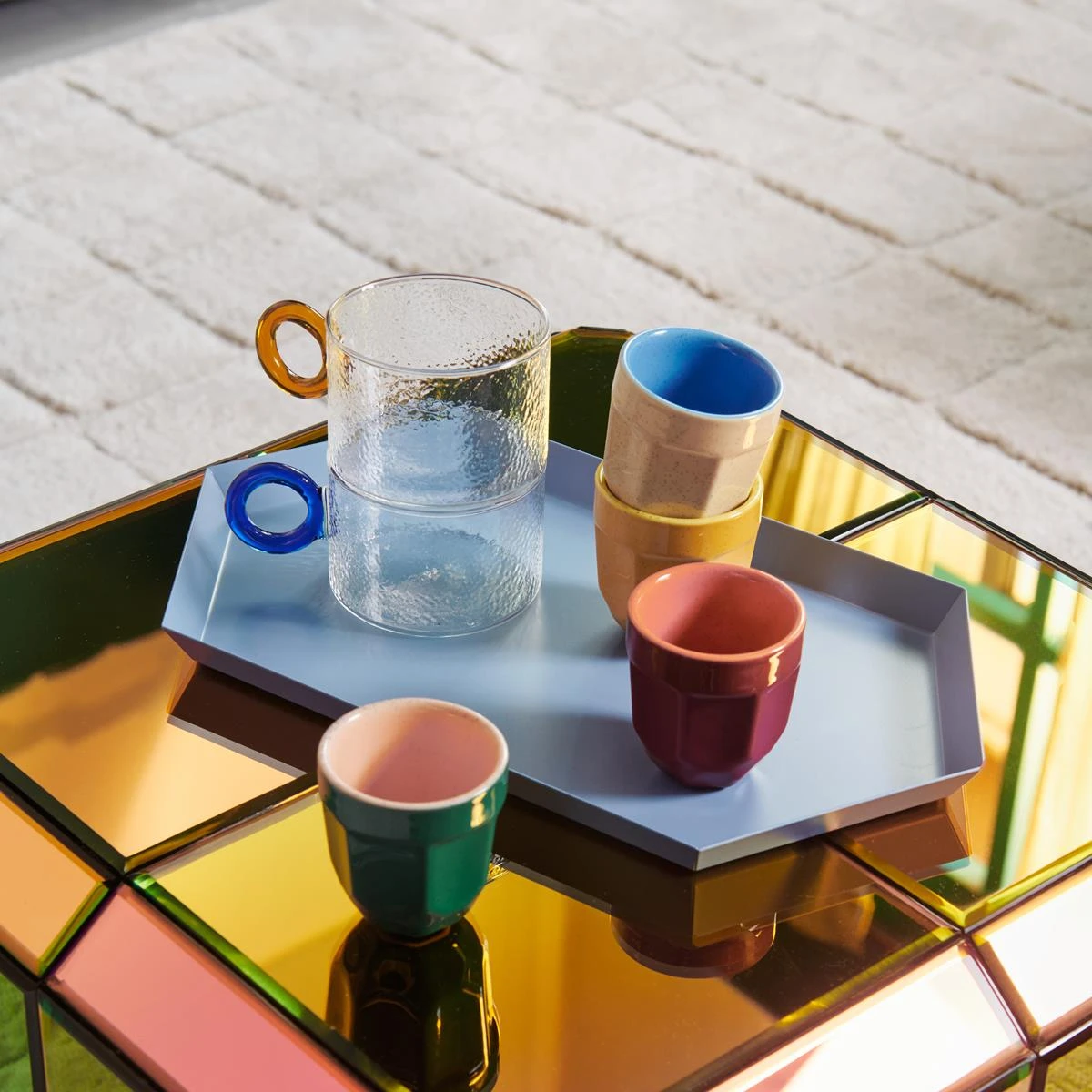 HAY Kaleido Tray M - Dusty Blue 4 HAY Kaleido Tray M - Dusty Blue - Afbeelding 2