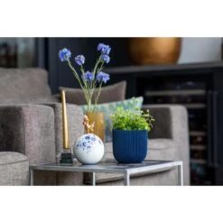 Capi Europe Bloempot Bol Groove Colours - 14x13 - Donkerblauw -Meubels Voor Thuis 11762572