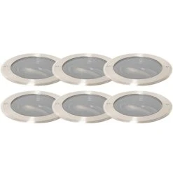 QAZQA Set Van 6 Grondspot Staal AR111 Verstelbaar IP65 - Delux Honey