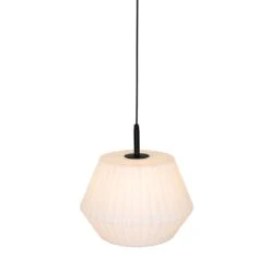 QAZQA Buiten Hanglamp Zwart Met Witte Kap 45,6 Cm IP44 - Robbert -Meubels Voor Thuis 11764766