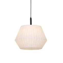 QAZQA Buiten Hanglamp Zwart Met Witte Kap 45,6 Cm IP44 - Robbert