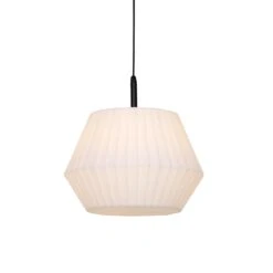 QAZQA Buiten Hanglamp Zwart Met Witte Kap 45,6 Cm IP44 - Robbert -Meubels Voor Thuis 11769191