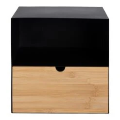 By FonQ Basic Box Nachtkastje - Zwart/Bruin -Meubels Voor Thuis 9431627