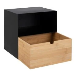 By FonQ Basic Box Nachtkastje - Zwart/Bruin -Meubels Voor Thuis 9431630
