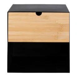 By FonQ Basic Box Nachtkastje - Zwart/Bruin -Meubels Voor Thuis 9431637