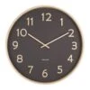 Karlsson Pure Wood Grain Klok - Zwart -Meubels Voor Thuis 9432936