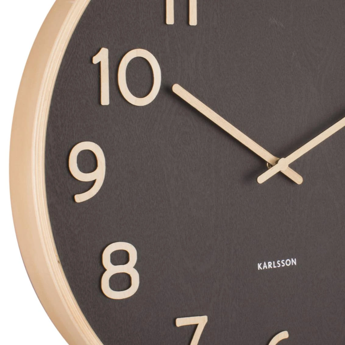 Karlsson Pure Wood Grain Klok - Zwart 5 Karlsson Pure Wood Grain Klok - Zwart - Afbeelding 3