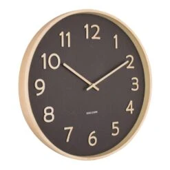 Karlsson Pure Wood Grain Klok - Zwart 10 Karlsson Pure Wood Grain Klok - Zwart -Meubels Voor Thuis 9432947