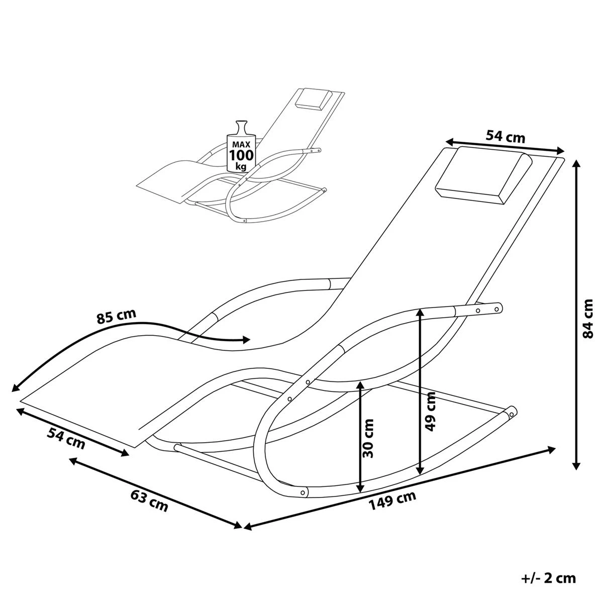 Beliani - CARANO - Strandstoel - Groen - Staal 14 Beliani - CARANO - Strandstoel - Groen - Staal - Afbeelding 12