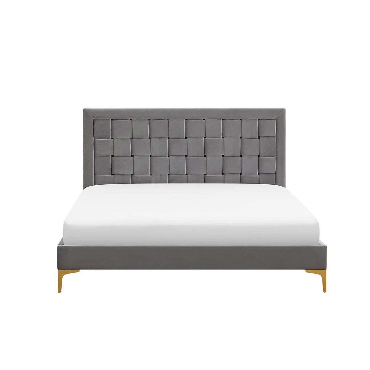 Beliani - LIMOUX - Tweepersoonsbed - Grijs - 140 X 200 Cm - Fluweel 5 Beliani - LIMOUX - Tweepersoonsbed - Grijs - 140 X 200 Cm - Fluweel - Afbeelding 3