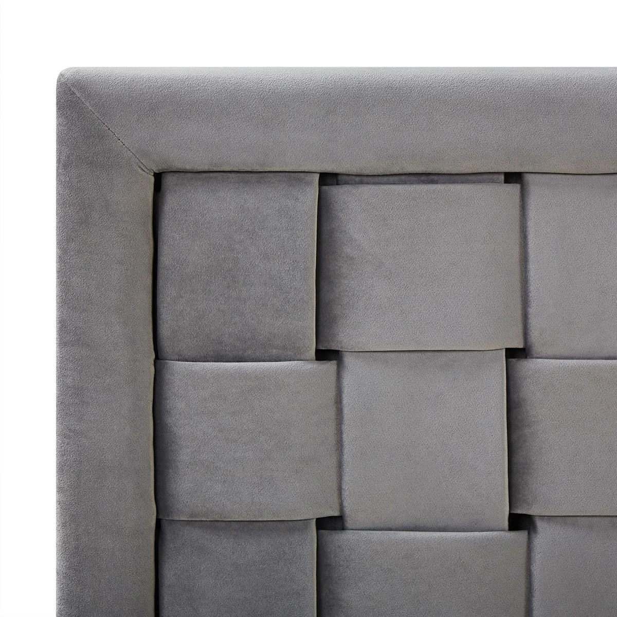 Beliani - LIMOUX - Tweepersoonsbed - Grijs - 140 X 200 Cm - Fluweel 8 Beliani - LIMOUX - Tweepersoonsbed - Grijs - 140 X 200 Cm - Fluweel - Afbeelding 6