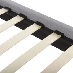 Beliani-POITIERS -Tweepersoonsbed-Lichtgrijs-160 X 200 Cm-Polyester -Meubels Voor Thuis 9433871