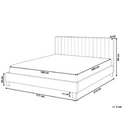 Beliani-POITIERS -Tweepersoonsbed-Lichtgrijs-160 X 200 Cm-Polyester -Meubels Voor Thuis 9433884