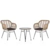 Beliani - TROPEA II - Bistroset Voor 2 - Natuurlijk - PE Rotan