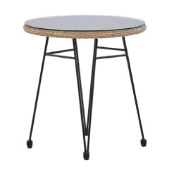 Beliani - TROPEA II - Bistroset Voor 2 - Natuurlijk - PE Rotan -Meubels Voor Thuis 9434077