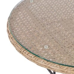 Beliani - TROPEA II - Bistroset Voor 2 - Natuurlijk - PE Rotan -Meubels Voor Thuis 9434080