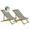 Beliani-ANZIO -Strandstoel Set Van 2-Lichthout|Multicolor-Polyester -Meubels Voor Thuis 9434127