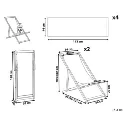 Beliani-ANZIO -Strandstoel Set Van 2-Lichthout|Multicolor-Polyester -Meubels Voor Thuis 9434164