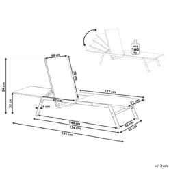 Beliani - VERNAZZA - Strandstoel - Grijs - Staal -Meubels Voor Thuis 9434741