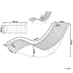 Beliani - BRESCIA - Strandstoel Set Van 2 - Lichte Houtkleur|Blauw 25 Beliani - BRESCIA - Strandstoel Set Van 2 - Lichte Houtkleur|Blauw -Meubels Voor Thuis 9434839